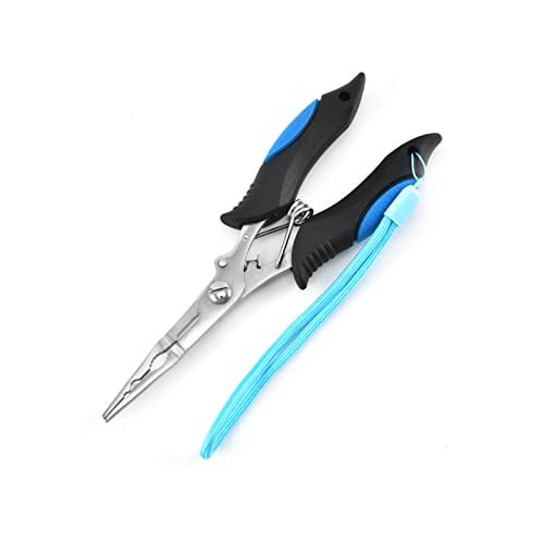 Stainless Steel Long Nose Fishing Pliers with Lanyard - 18cm