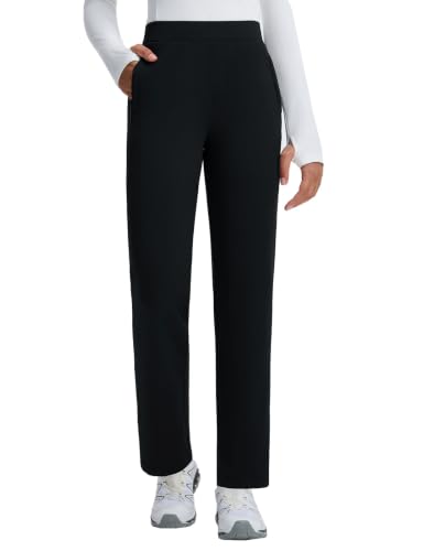 Baleaf Women’s Fleece-Lined Winter Thermal Yoga Pants – Medium, Black