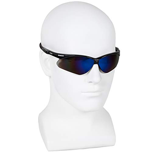 KleenGuard Nemesis Safety Glasses Black Frame Blue Mirror Lenses 6 Pairs