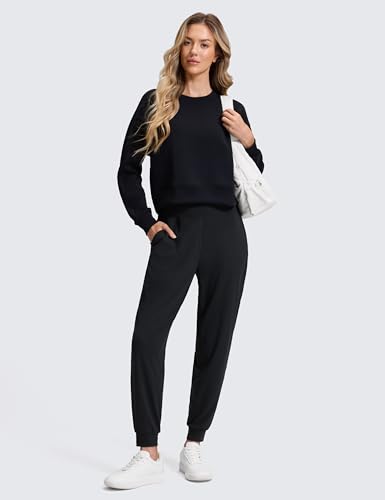 CRZ YOGA Butterluxe Joggers for Women Medium Black - High Waist Pockets