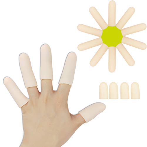 Gel Finger Cots - 14 PCS Finger Protectors for Arthritis & Eczema - Nude