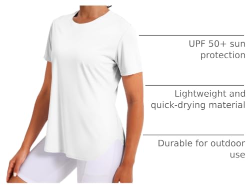 Women's UPF 50+ Sun Protection Workout T-Shirt - White - XX-Large