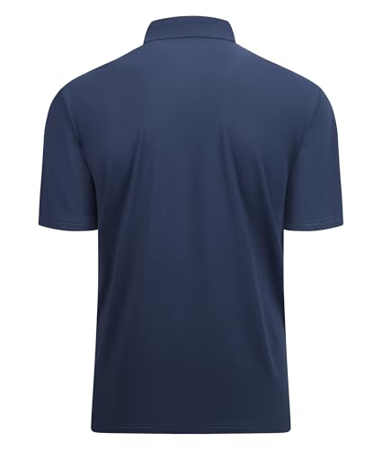 Alex Vando Men's Quick-Dry Navy Golf Polo Shirt XL Short Sleeve