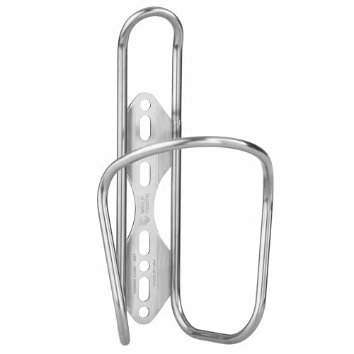 Wolf Tooth Morse Stainless Bottle Cage - Silver, Adjustable Bicycle Water Bottle Holder