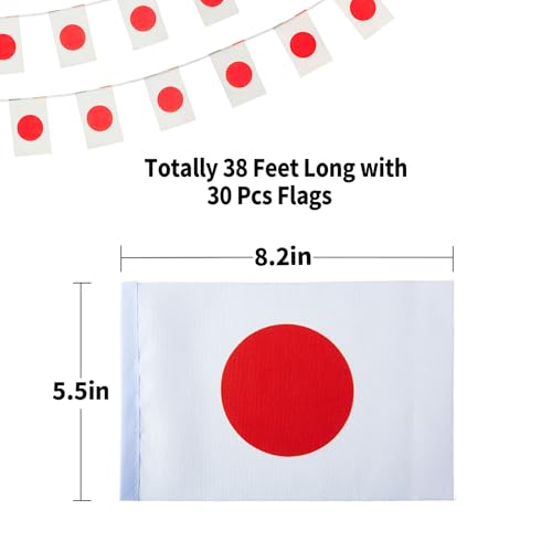Japan Mini String Flags Banner - 30 Pre-Strung Flags