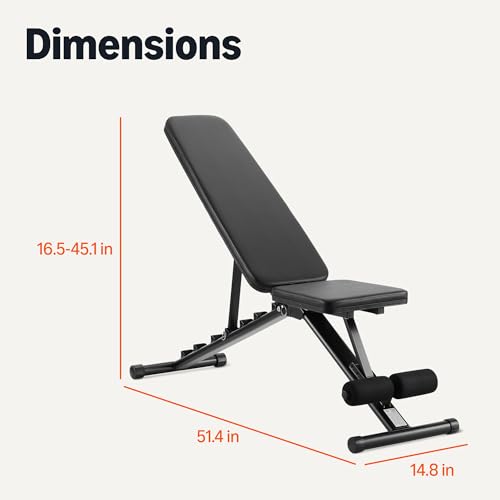 Adjustable Weight Bench for Home Gym - Supports 660 lbs, Foldable