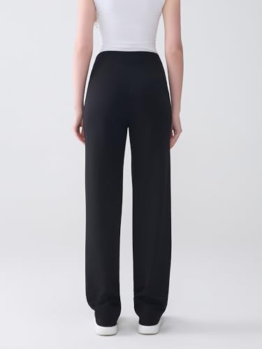 Velissia Tall High-Waisted Wide-Leg Yoga Pants, Black, 34" Inseam