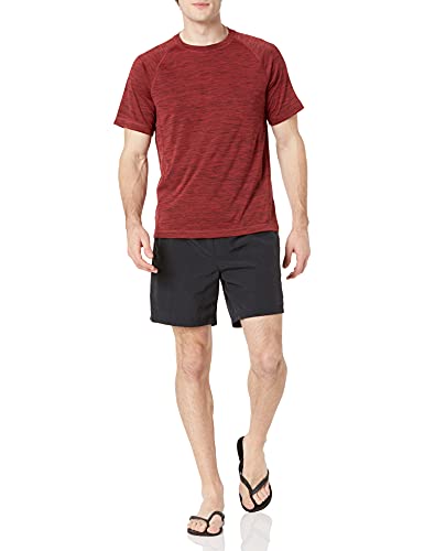 Men's Slim-Fit Quick-Dry UPF 50 Swim Tee - X-Small Red Heather