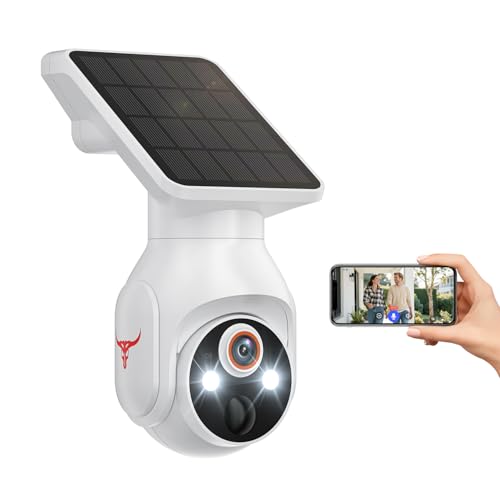 Orbitell 1080p WiFi Outdoor Security Camera with Solar Panel, Battery Powered, AI Motion Detection, Night Vision, Two Way Audio, IP65, Cloud Storage, Human Detection, 2.4GHz Wi-Fi, Pan Tilt Control