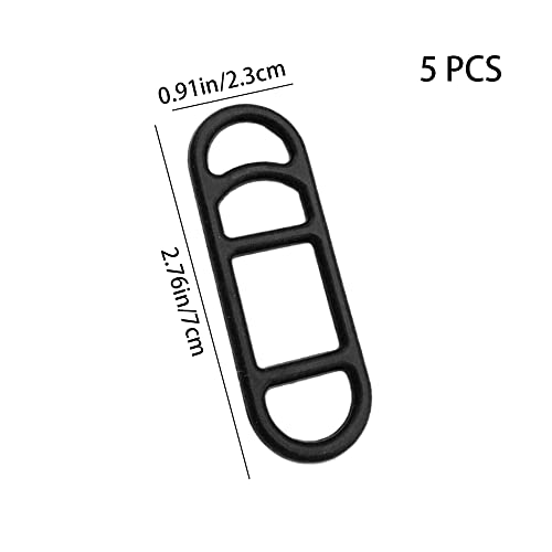 5 Pack Silicone Bike Light Mount Straps - Black
