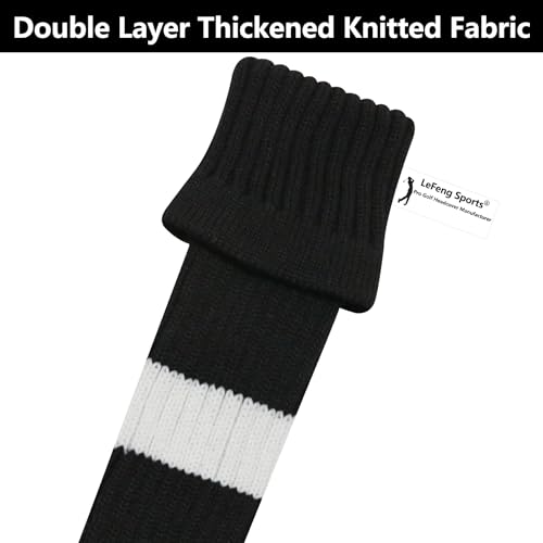 Premium Knitted Golf Club Covers - Woods & Hybrid - Pure Black