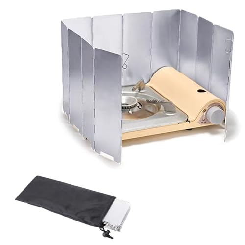 Foldable Aluminum Camping Stove Windscreen - 12 Plates