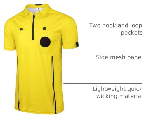 Soccer Referee Jersey Short Sleeve - Breathable with Zippered Collar