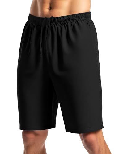 Men's 9'' Quick Dry Athletic Shorts - Lightweight Gym Shorts with Pockets - Medium/Black
