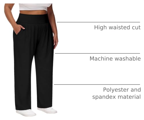 Neer Plus Size Yoga Pants 3 Pack for Women - Black, Grey, Navy, 3X-Large