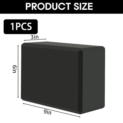 Yoga Block - Non-Slip EVA Foam for Stability & Flexibility - Black
