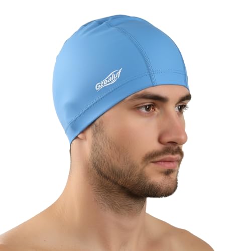 High Elasticity Swim Cap - Breathable Hair Protection - Blue Medium