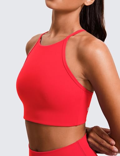 CRZ YOGA Butterluxe High Neck Y-Back Sports Bra - Deep Red, Large