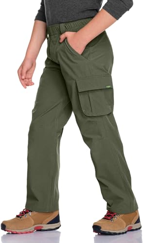Kids Boys Hiking Cargo Pants Water-Resistant UPF 50+ Quick Dry Outdoor Trousers