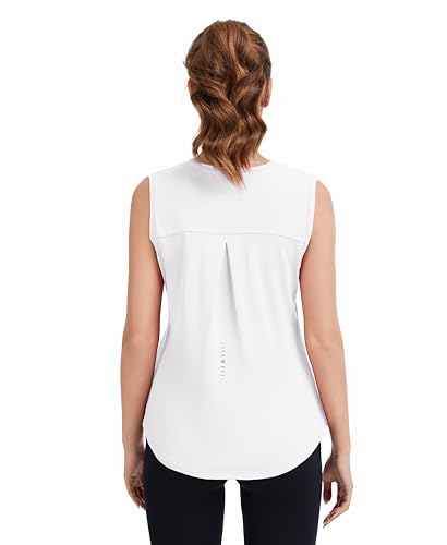 Sleeveless Workout Tank Top for Women - Large, White