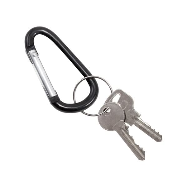 5pc 3-Inch Aluminum D-Shape Carabiner Keychain Clip Set - Durable Snap Hook