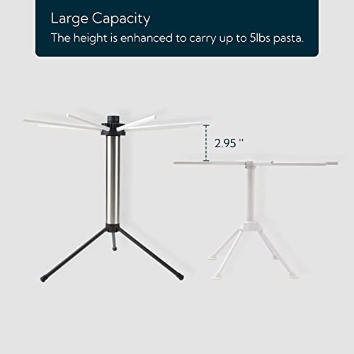 Collapsible Pasta Drying Rack - Compact, Foldable Noodle Holder with Rotatable Arms