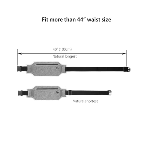 Slim Running Waist Belt - Water-Resistant Fanny Pack for 7" Phones - White Grey