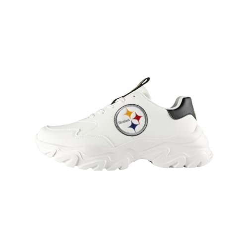 Pittsburgh Steelers Chunky Sneakers - White Glitter Big Logo