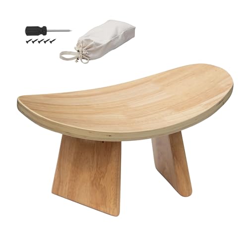 Ergonomic Wooden Meditation Bench - Portable Kneeling Seat for Yoga & Travel