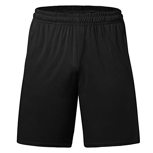Men's Big & Tall Basketball Shorts - Dry-Fit, Lightweight, Zipper Pockets - 4X Black