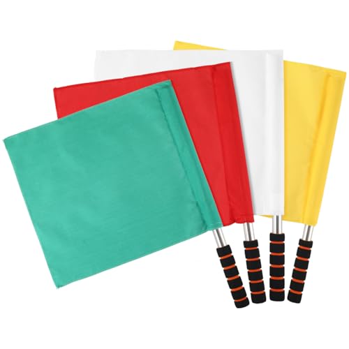 High Visibility Referee Flag Set with Stainless Steel Poles - 17.7"x14.2"