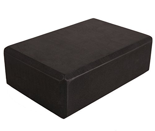 Yoga Blocks 2-Pack - Non-Slip Foam Bricks for Pilates & Exercise - Black, 9 x 6 x 3 Inch