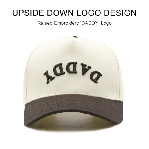 Waldeal Brown Upside Down Daddy Trucker Hat for Men - Adjustable Snapback Dad Baseball Cap - Fathers Day Gift from Daughter
