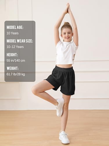 Resinta Youth Athletic Mesh Shorts for Kids - Basketball & Soccer Gymwear, Black/Gray/Pink, 6-7 Years