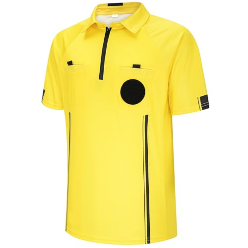 Soccer Referee Shirt - Official Umpire Jersey - Large Yellow