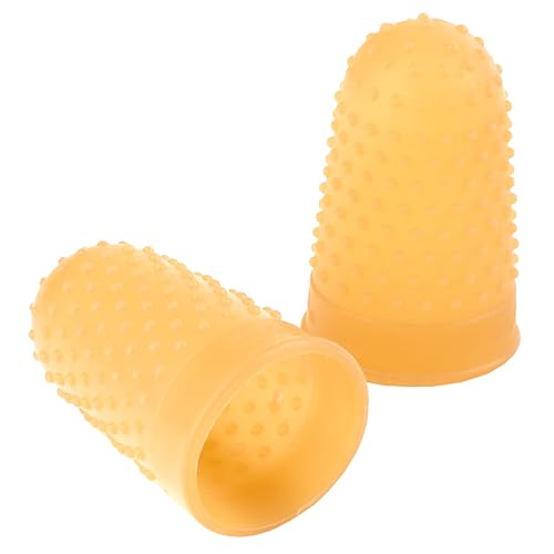 Rubber Fingertips for Sorting and Counting, Size 11 1/2 Medium - Amber, 12pk