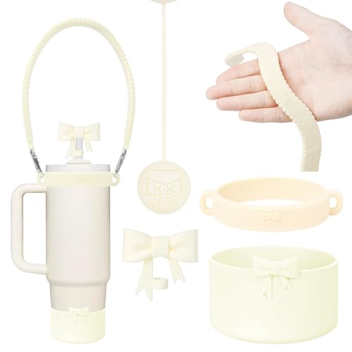 Bow Straw Covers Set for Stanley Quencher Tumbler 30/40oz - Beige