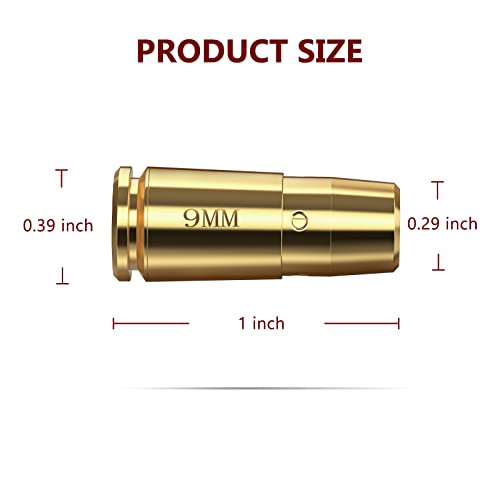9mm Laser Bore Sight - Red Boresighter with Extra Batteries - Gold