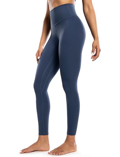 POSHDIVAH Women's Creamluxe Yoga Leggings 25"/Large/Navy Blue Workout Pants