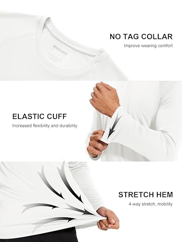 Men's Long Sleeve Athletic Shirt with UPF 50+ Sun Protection