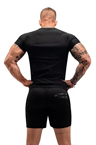Men's Sauna Shirt - Compression Sweat Suit for Gym - Large Black