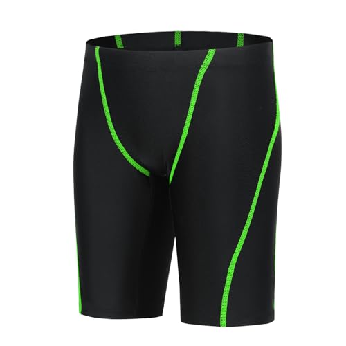 Boys Swim Jammers - Kids Jammer Trunks, X-Large Green Line, UPF50+