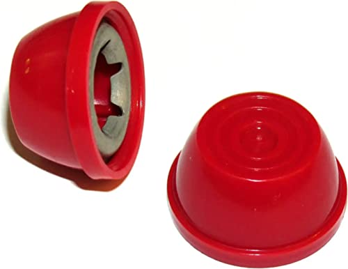 Replacement Hub Caps for Kids Ride-On Toys - 3/8 Inch Axle - Red