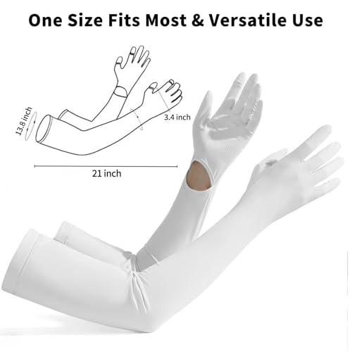 Sunscreen Gloves for UV Protection - UPF50+ Touchscreen - White