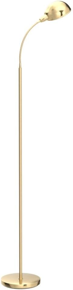 Brightech Regent LED Floor Lamp - Adjustable Gooseneck Corner Light for Office & Living Room - Tall Brass/Gold Design