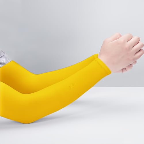 Cooling Compression Arm Sleeves for Men & Women - Lemon Yellow
