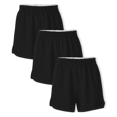 Soffe Youth Girls Cheer Shorts, Athletic Cotton Blend, 2.75” Inseam,
