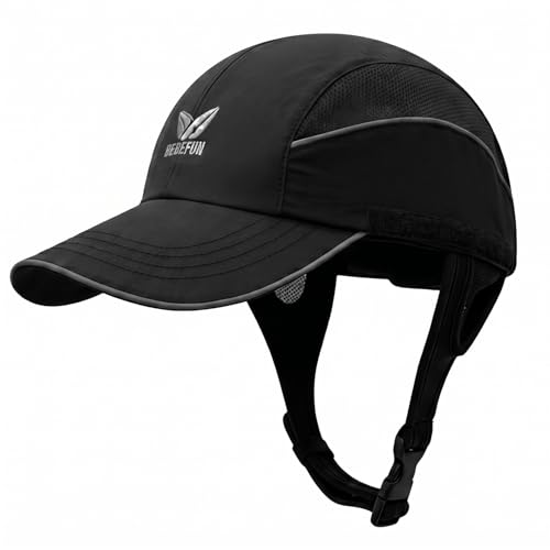 BeBeFun Black Surf Helmet Hat - Hiking & Fishing Bump Cap, Medium