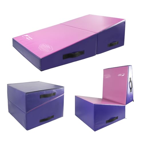 Gymnastics Cheese Wedge Mat for Kids - Purple/Pink, 56" x 28" x 15"
