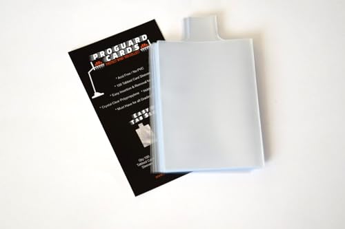 Tabbed Card Sleeves with Easy Pull Tab - 100 Pack for Top Loaders & Semi Rigid Holders